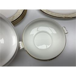 Wedgwood Cornucopia part dinner service, comprising six dinner plates, six soup bowls, six bowls, two serving platters, two oval dishes, covered serving dish, sauce boat and saucer (25)