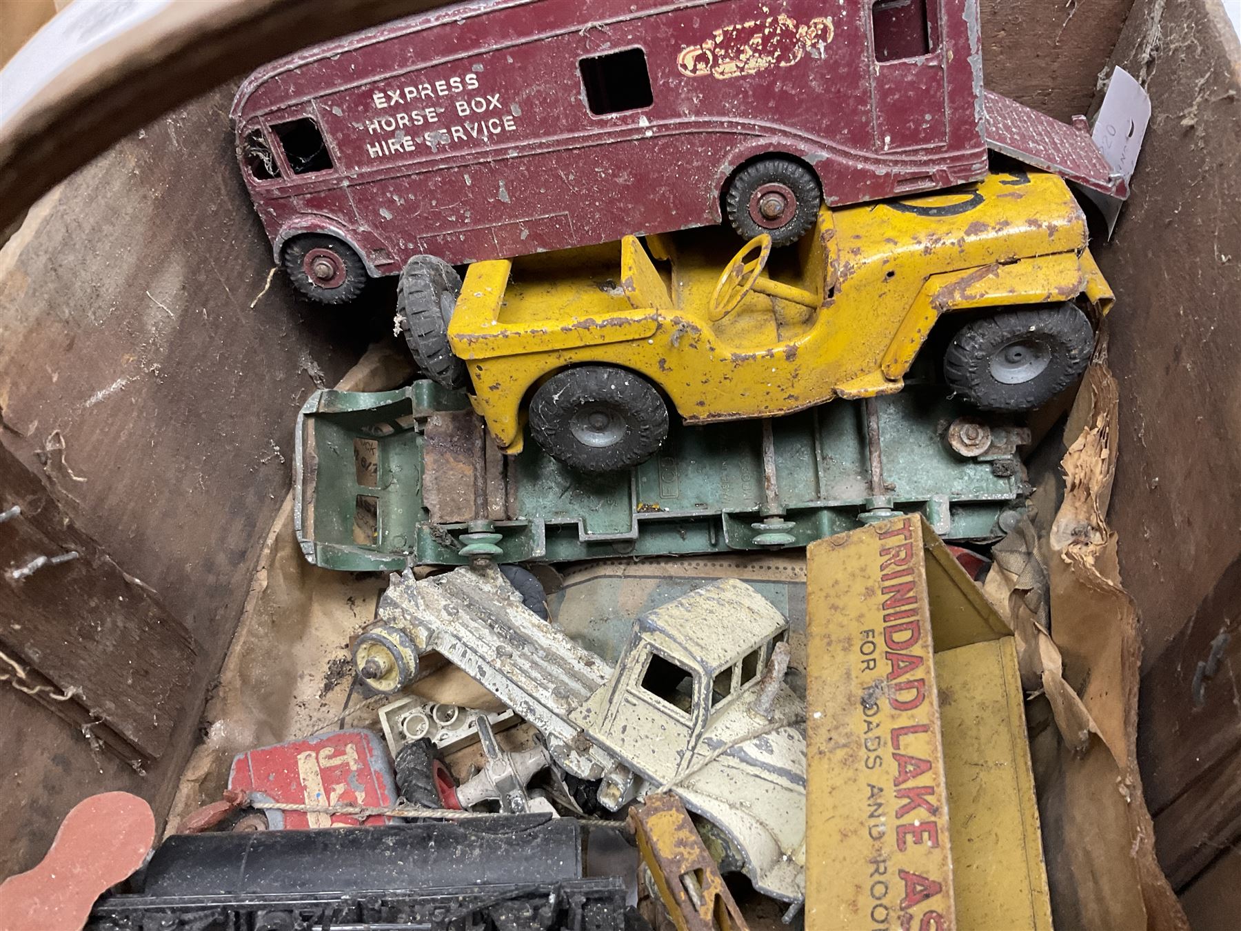 Hornby track together with Dinky Super toys, Corgi Major toys etc 