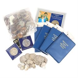 Approximately 250 grams of Great British pre-1920 silver coins, together with further Brit...