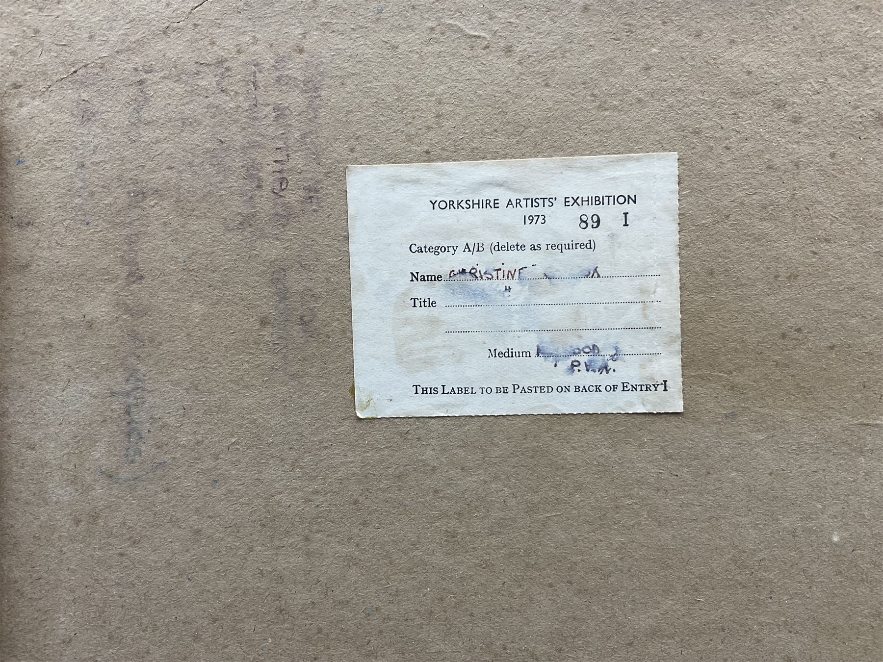 Christine Gloria Cox (Scarborough 1942-2014): '1900', collage of acrylic panels signed and titled with Yorkshire Artists Exhibition label verso 61cm x 92cm (unframed)