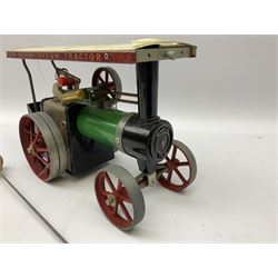 Mamod TE1A Steam Traction Engine with steering rod; unboxed.