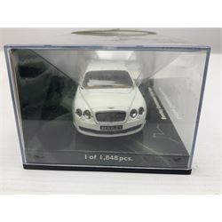 Nine Paul's Model Art 'Minichamps' 1:43 scale die-cast models - six boxed Bentleys and two unboxed Bentleys; and a Bedford estate van (9)