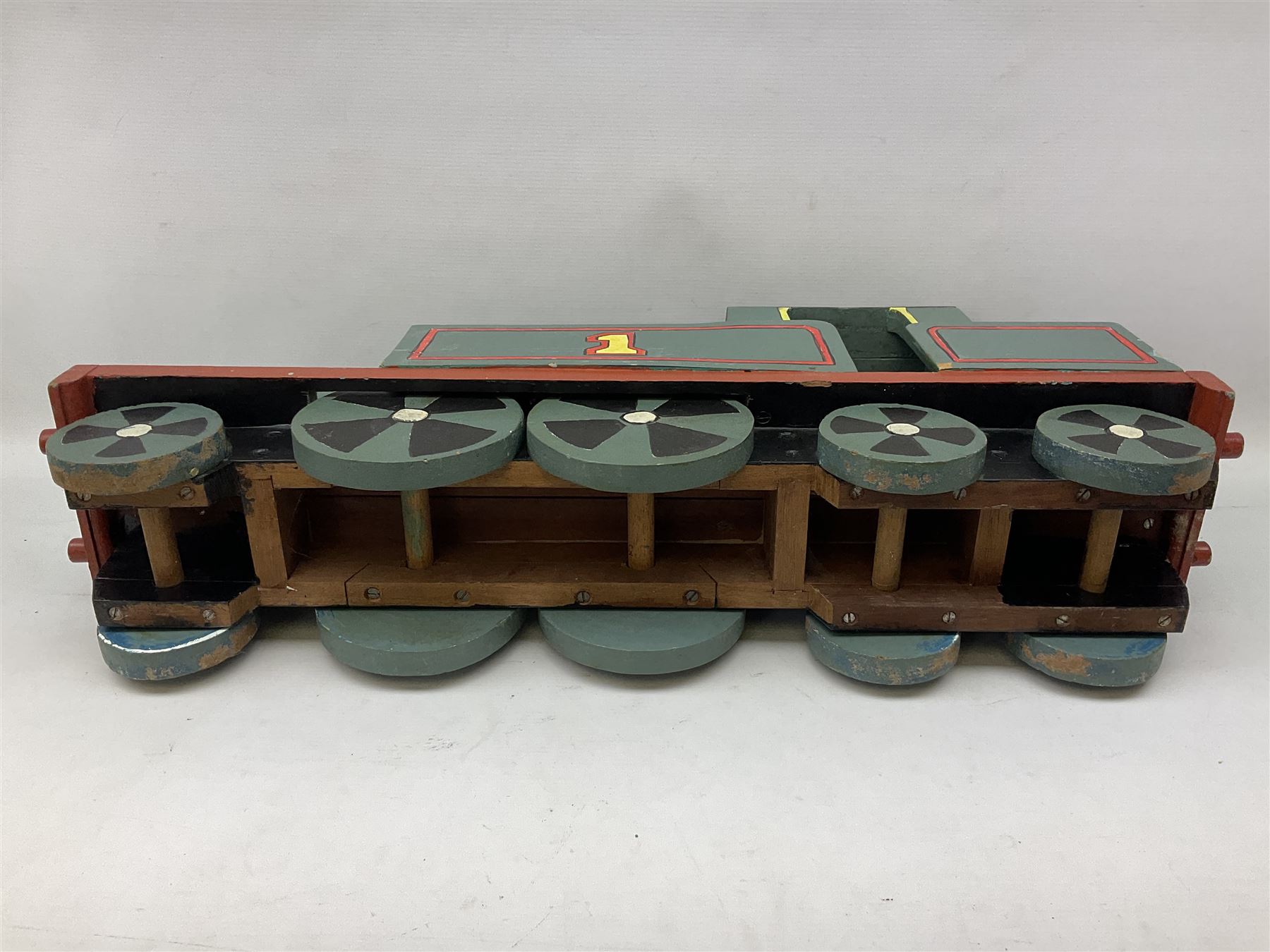 Large scratch-built wooden model of Thomas the Tank Engine L82cm