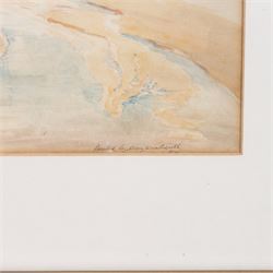 Mary Weatherill (British 1834-1913): View across an Estuary, watercolour attributed by her brother Richard, 21cm x 42cm