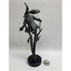 Rachel Talbot (British 1980-), Water Meadow Merriment, limited edition bronze sculpture, modelled as a hare in boating attire, upon a polished marble base, H37cm