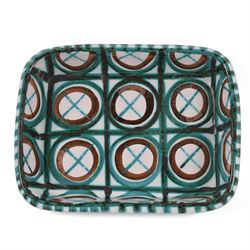 Robert Picault rectangular dish, Vert et Brun decoration, L24cm, D18cm