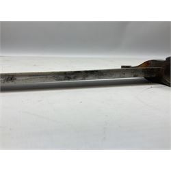 19th century Bayonet with 58cm fullered Yataghan shaped blade, stamped with anchor mark, with leather scabbard