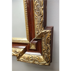  20th century wall mirror in simulated rosewood and gilt frame, 63cm x 73cm  