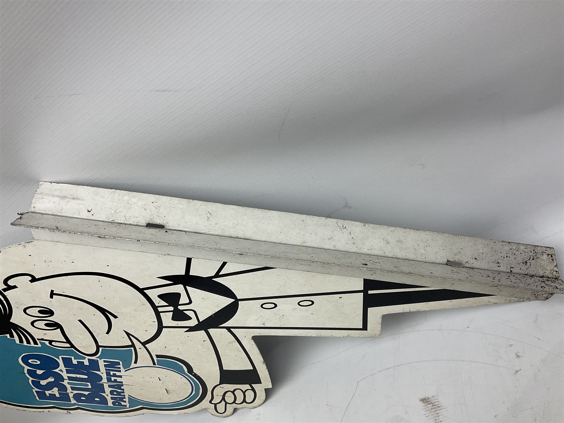 Esso Blue Paraffin double sided aluminium sign with hanging flange, H82cm