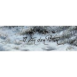 Daniel Van der Putten (Dutch 1949-): 'Windmill Road Hellidon Northamptonshire', oil on panel signed, titled verso 27cm x 34cm