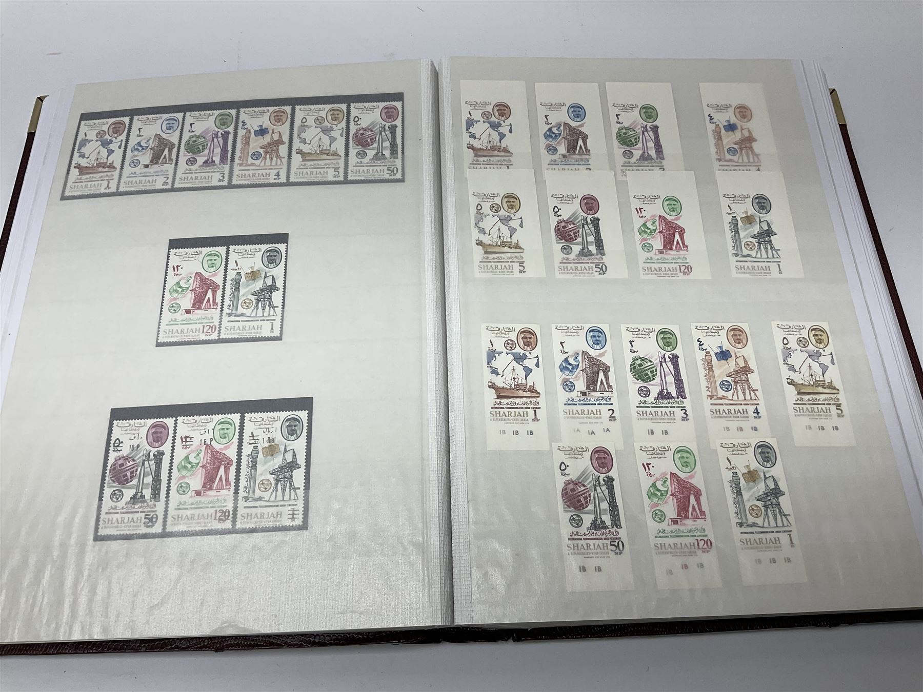 Thematic stamp collection relating to satellites, telecommunications and space from various Countries including Angola, Antigua, Ascension, Australia, Bahamas Barbados, Bhutan, British Virgin Islands, Denmark, Ecuador, Israel etc, a mint and used collection housed in three stockbooks