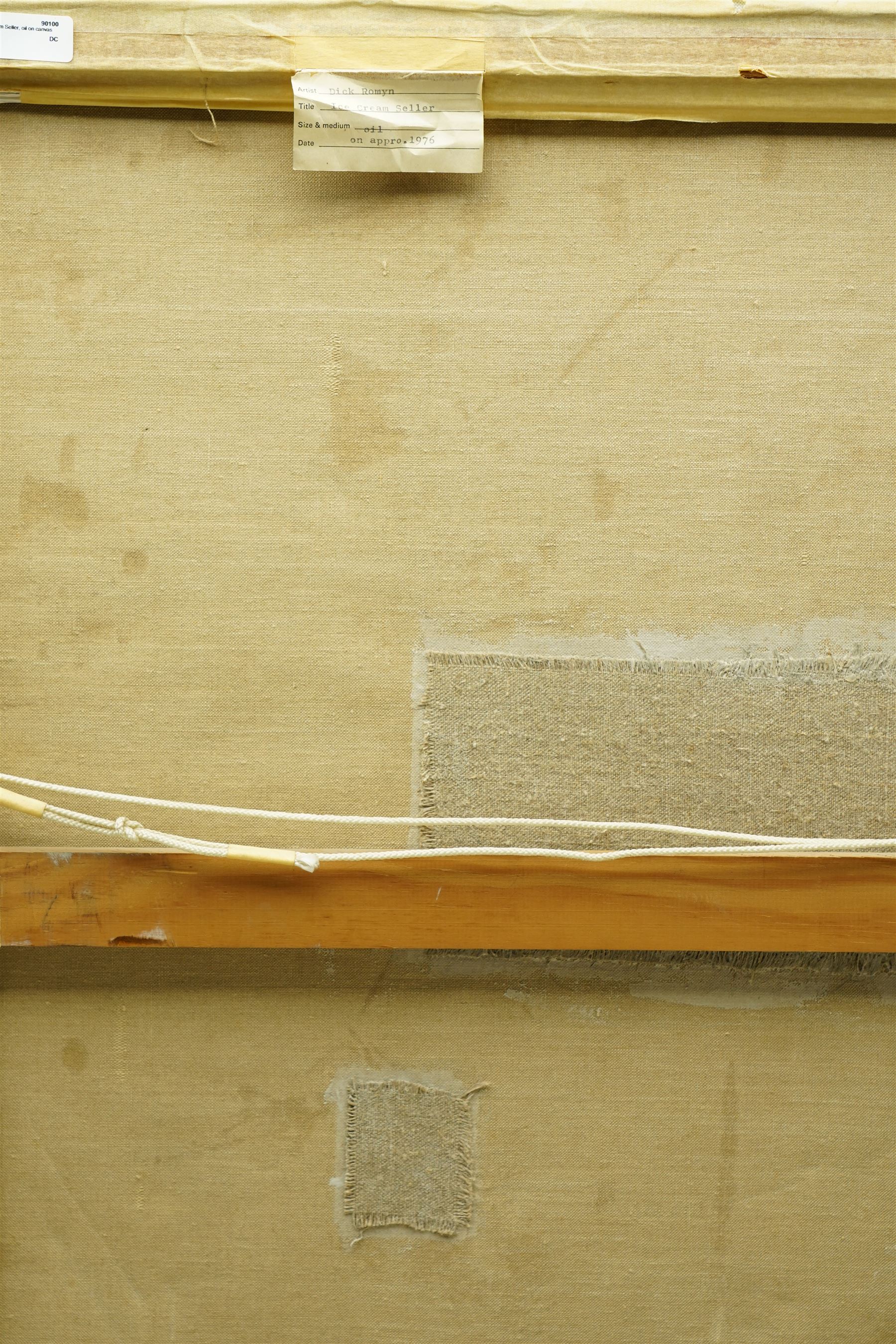 Major Conrad 'Dick' Richardson Romyn (British 1915-2007): Ice Cream Seller, oil on canvas signed 71cm x 59cm