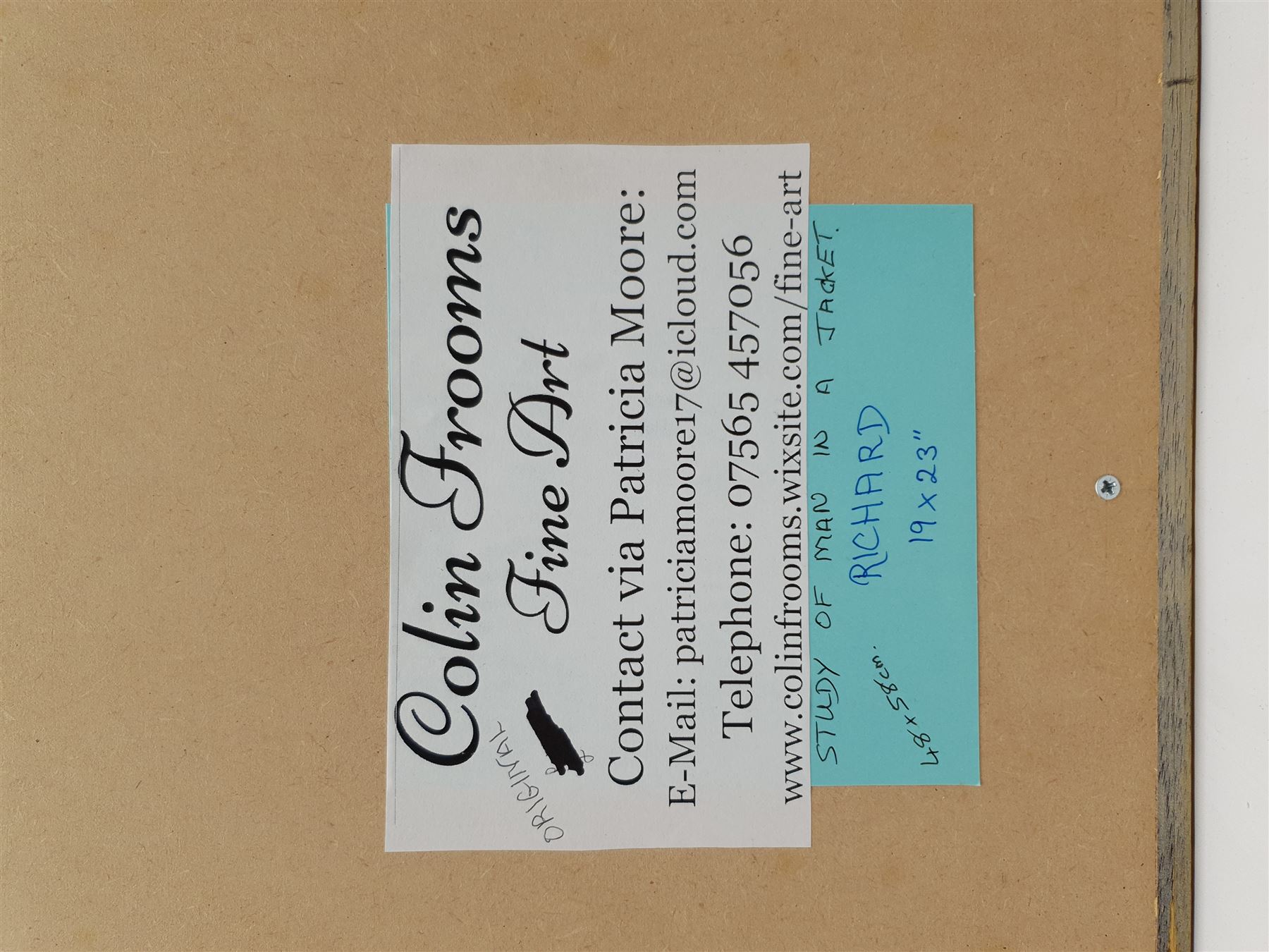 Colin S Frooms (British 1933-2017): 'Richard - Study of Man in a Jacket', mixed media signed, titled on label verso 37cm x 27cm