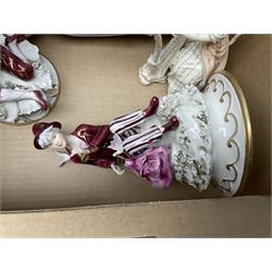 Bradford Exchange 'Shakespearean Lovers' collectors plates, continental figures, Royal Doulton and Dartington Crystal glassware and other ceramics and collectables, in three boxes
