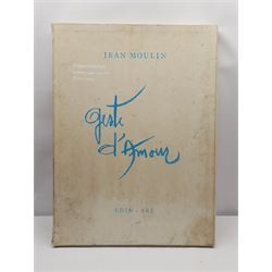 Jean Moulin (French 1933-2009): 'Geste d'Amour', portfolio of 27 large lithographs of children each signed and numbered 133/150 in pencil, 77cm x 57cm in original case with text