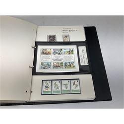Mostly Queen Elizabeth II stamps, many being mint, from the Channel Islands, Commonwealth countries etc, including Ascension Island, Solomon Islands, Tuvalu, Pitcarian Islands, St. Vincent etc, housed in various albums and folders, loose stamps on pieces etc, in three boxes