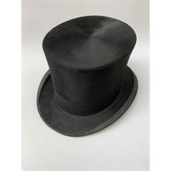 A Henry Heath Ltd Oxford St London black moleskin top hat