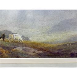 John Spence Ingall (Staithes Group 1850-1936): 'Landscape with Clouded Sky and Cattle', watercolour signed, titled verso 27cm x 39cm