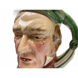 Character and toby jugs, including a staffordshire pottery style toby jug, Olfaire toby jug, Beswick character jug depicting Scrooge, Royal Doulton Veteral Motorist etc, together with Royal Doulton Sweet Dreams figure. 