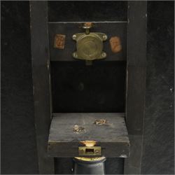 Late Victorian Aesthetic Movement ebonised and parcel-gilt lacquered occasional table, the circular tilt-top decorated in the Anglo-Japanese taste with motifs of fans, birds, insects and flowering branches, raised on a turned pedestal and tripod base shaped splayed supports