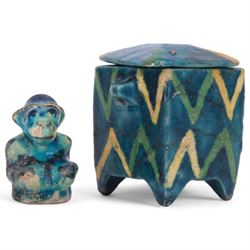 Raqqa ware pottery model of a monkey, pr