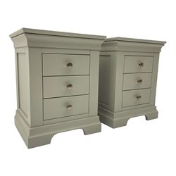Cotswold Company - pair three drawer bedside chests