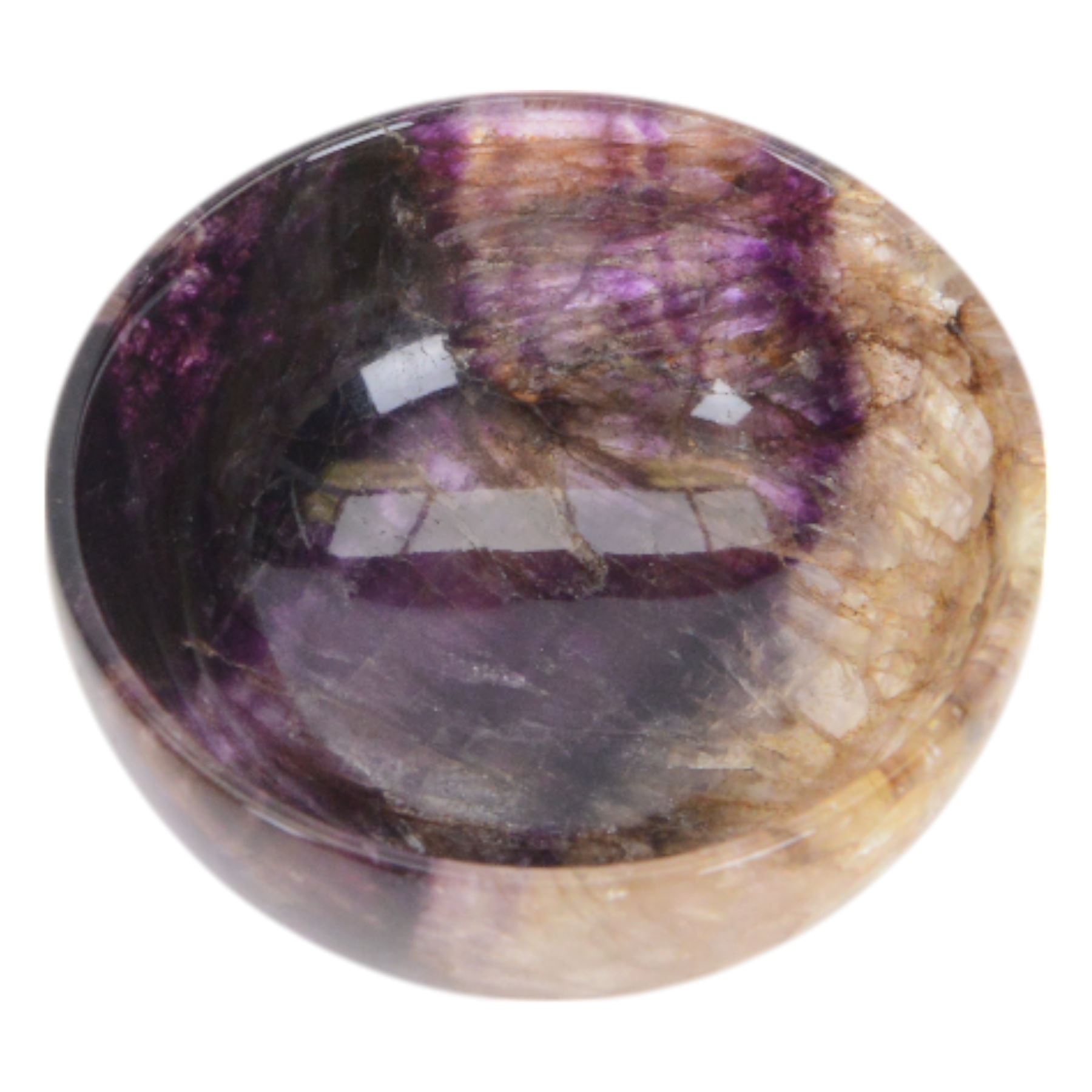 Derbyshire Blue John circular bowl, D6cm