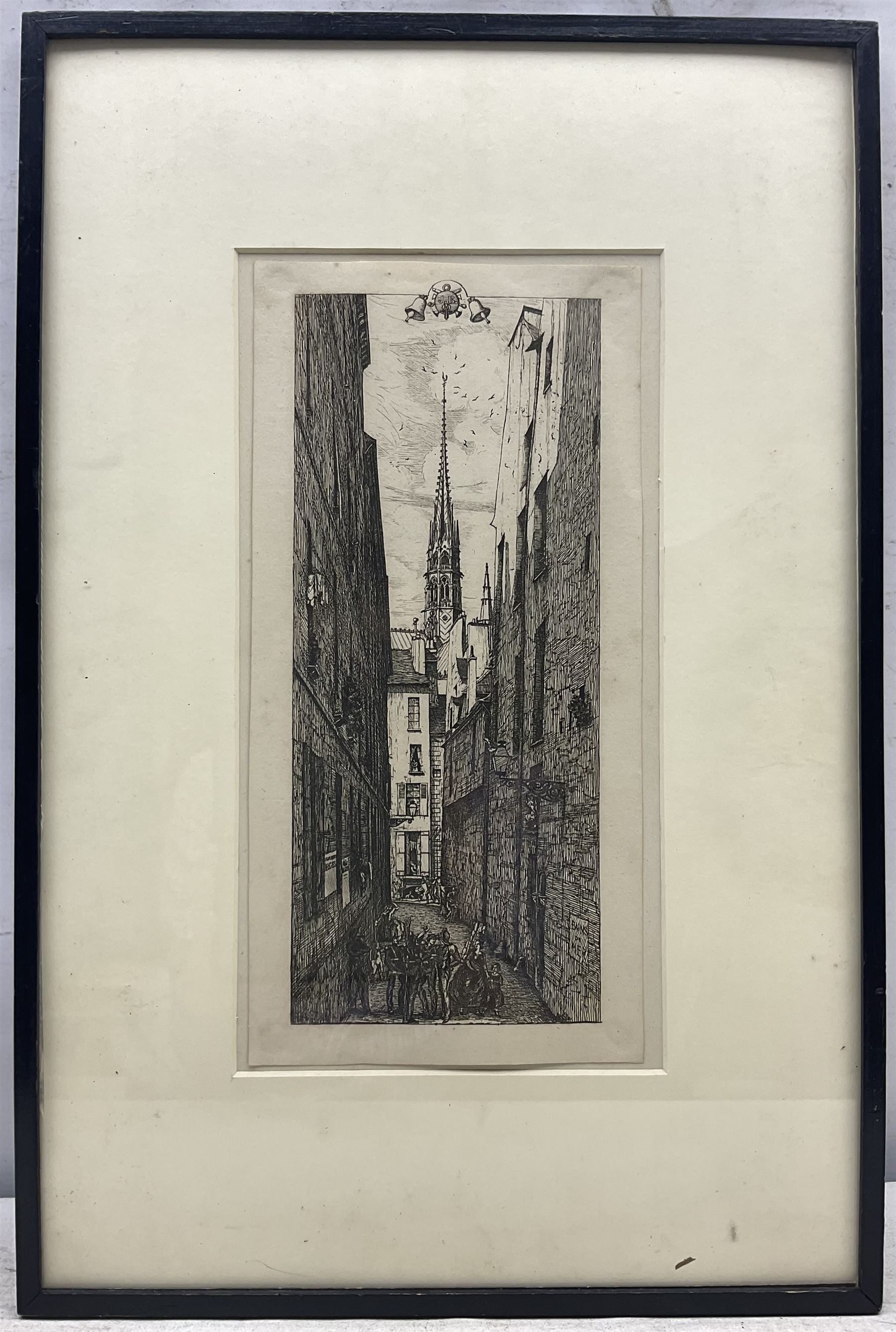 Charles Meryon (French 1821-1868): 'La Rue des Chantres - Paris' (Delteil 17; Schneiderman 85), etching pub. 1862, state iv/vi, 28.8cm x 11.9cm 