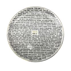 Grayson Perry RA (b.1960) 100% Art plate, 2020 fine china plate, with artist's seal printed to the base, produced for the York Art Gallery, D21cm