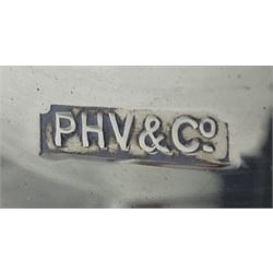 Pair of silver candlesticks by P H Vogel & Co, Birmingham 1970, silver spectacle case by W J Myatt & Co, Birmingham 1920 and five silver butter knives by James Dixon & Sons Ltd, Sheffield 1919