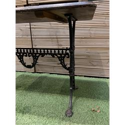 Britannia cast iron pub table, an ornate cast iron rectangular pub table, and three cast iron table bases (5) - THIS LOT IS TO BE COLLECTED BY APPOINTMENT FROM DUGGLEBY STORAGE, GREAT HILL, EASTFIELD, SCARBOROUGH, YO11 3TX
