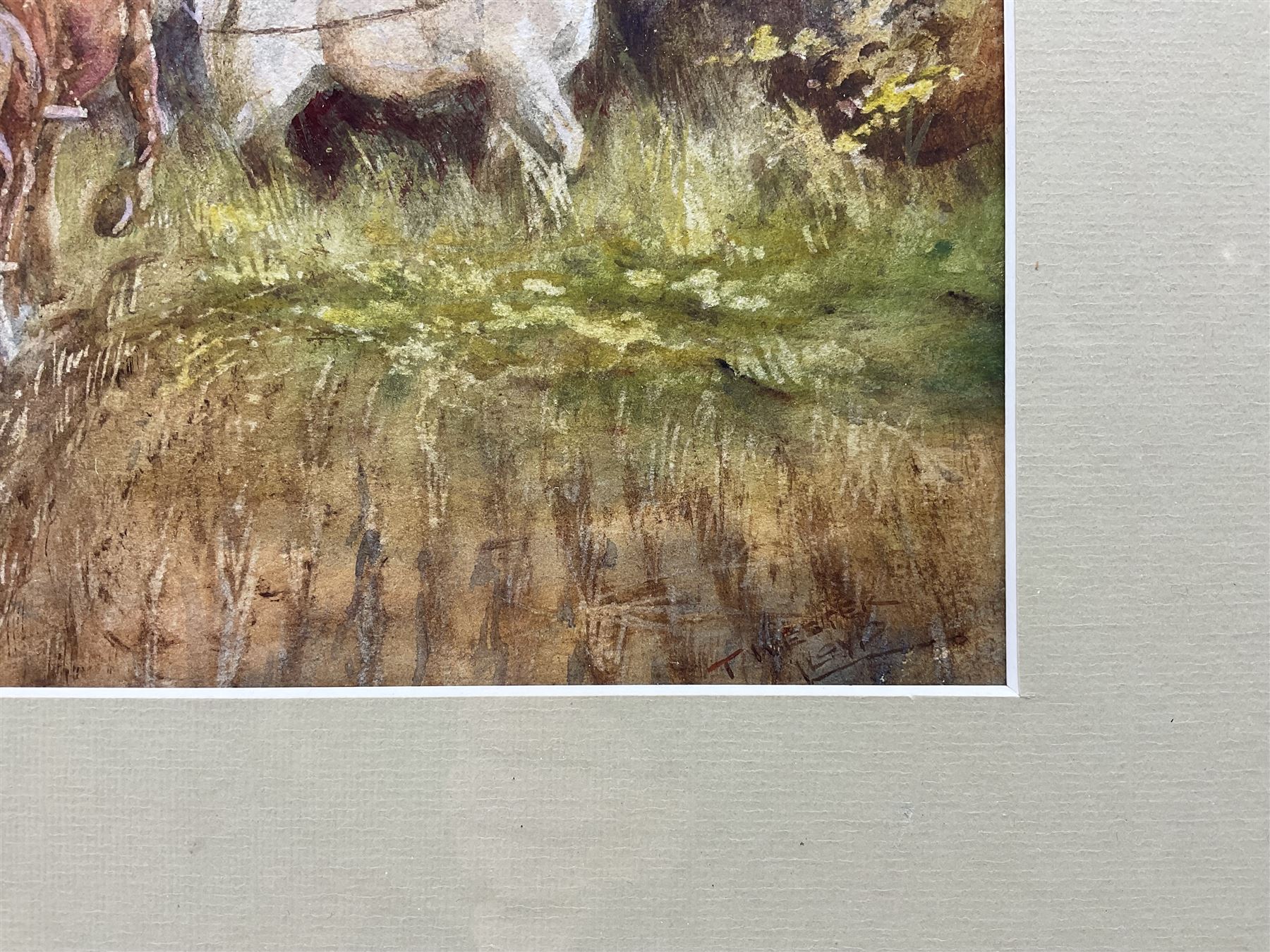 Thomas Ivester Lloyd (British 1832-1942: 'The End of the Furrow', watercolour signed, titled verso 32cm x 23cm 