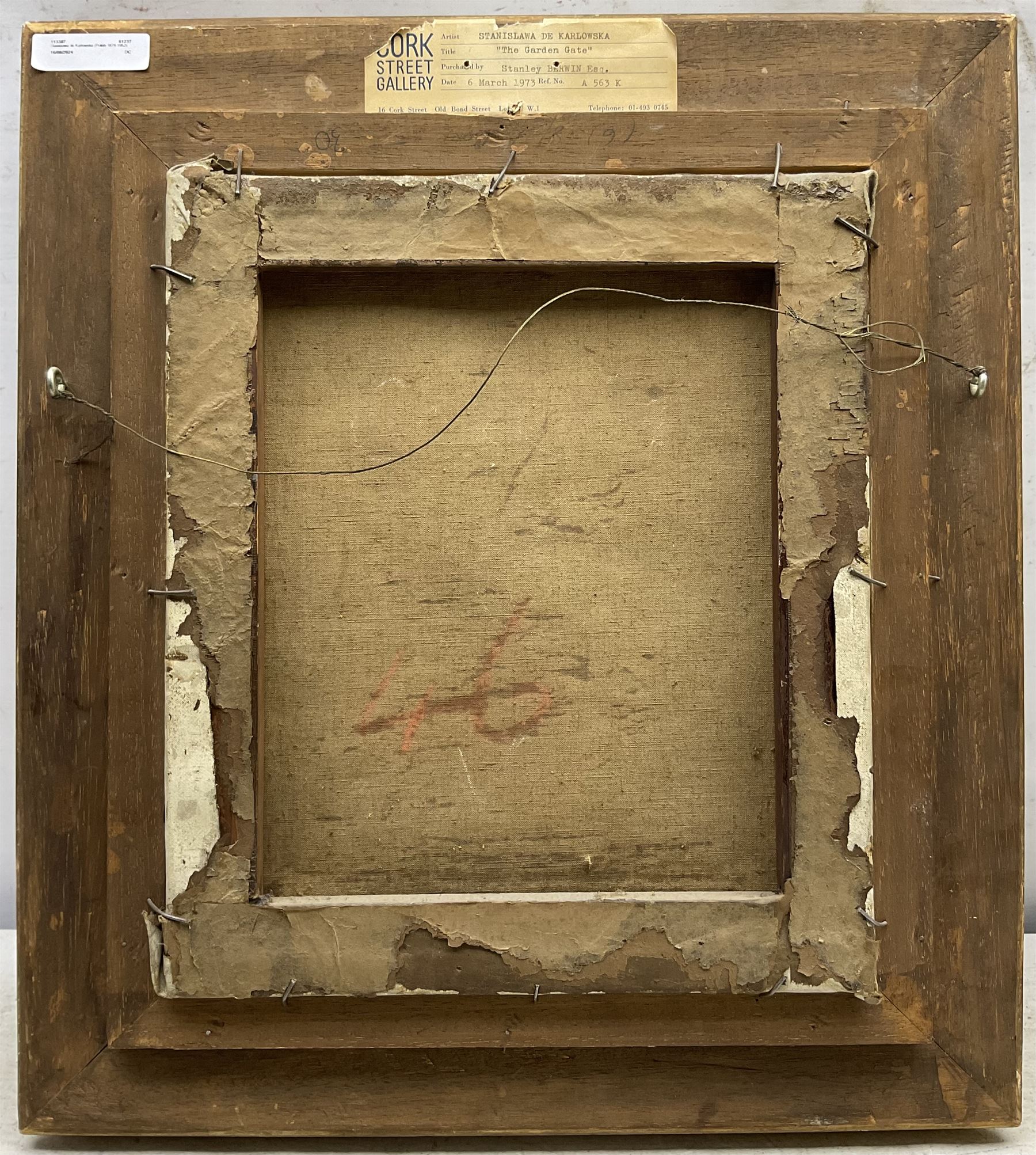 Stanisława de Karłowska (Polish 1876-1952): 'The Garden Gate', oil on canvas signed, titled on gallery label verso 35cm x 30cm 
Provenance: exh. Cork Street Gallery, London 1973, label verso