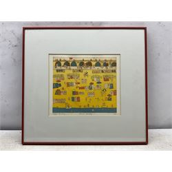 Maggie Burley (British Contemporary): 'Bank Holiday', etching and aquatint signed titled and numbered 11/60 in pencil 22cm x 25cm