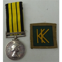  QE ll Africa General Service Medal with Kenya clasp to 23122911 PTE. D. CRUXON. KSLI, with patch?    