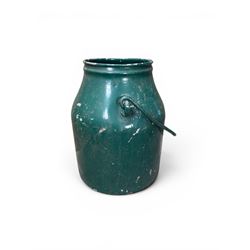 Three metal dairy buckets with carrying handles