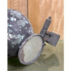 Collection of items of early motor car interest, including a headlight with integrated rear view mirror and bracket, a pair of gauges, one amps and one volts, headlights etc (6) - COLLECTION BY APPOINTMENT FROM: The White House, Thirsk Road, Easingwold, York, YO61 3NF - CALL 01723 507111 TO ARRANGE