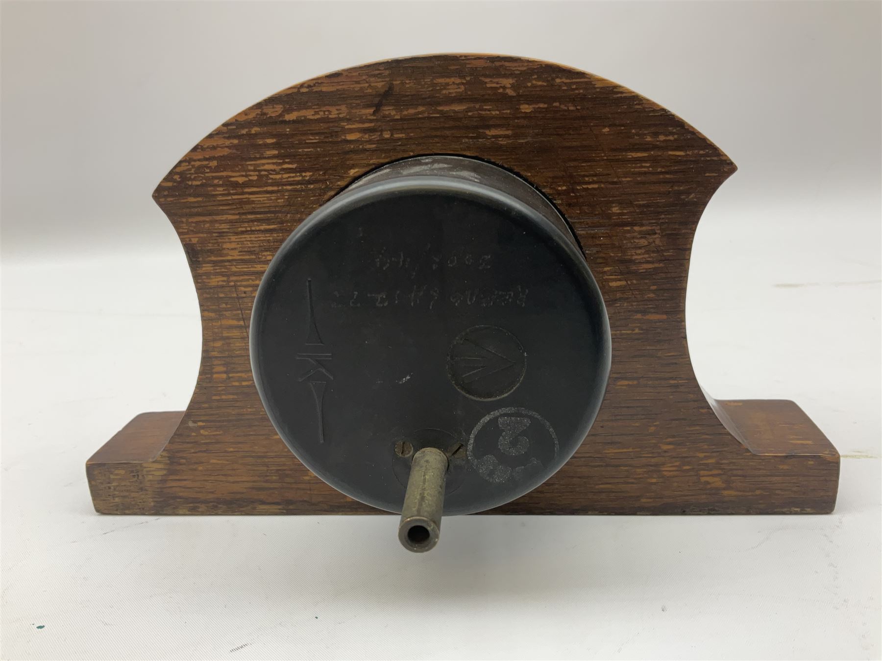 WW2 Spitfire or Lancaster cockpit altimeter Mk.XIVA, stamped 175/41 GA/1273; mounted in oak mantel clock type case L22cm