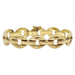 9ct gold oval link bracelet, London import mark 1991