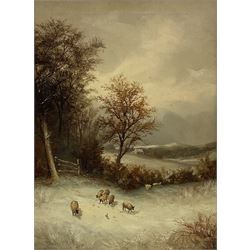 Andrew Adie Dalgleish (Scottish exh.1880-1904): 'Winter Ayrshire', oil on canvas signed, titled verso 59cm x 43cm
