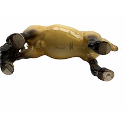 Beswick horse figures, comprising Highland Pony 1644, and another, probably Aran Bahram in grey, each with printed mark beneath.
