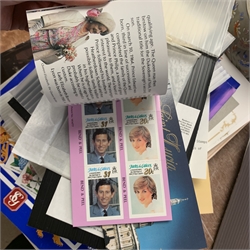Commemorative stamps including Stanley Gibbons folder containing various stamps relating to ‘The Royal Wedding H.R.H Prince Charles & Lady Diana Spencer’, other similar stamps loose and in booklets and a small number of presentation packs.