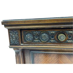 Early 20th century French walnut sideboard, fitted with six drawers and two cupboards