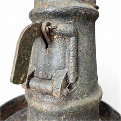 19th century rustic guards/break van railway stove, cast iron, stamped 