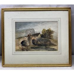 Attrib. David Cox Jr (British 1808-1885): A Distant Castle and The Windmill on the Farm, two watercolours one signed, the other inscribed verso together with another similar unsigned watercolour max  28cm x 47cm (3) 