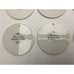 Bjorn Wiinblad for Nymolle Denmark set of twelve calendar wall plaques, D15cm