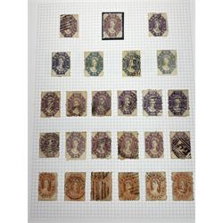 Van Diemen's Land (Tasmania) Queen Victoria and later stamps, including 1853-4 one penny and four penny stamps, 1855 two pence and four pence, 1856 one penny, 1857 various values, 1864-80 various perf issues etc, housed on pages