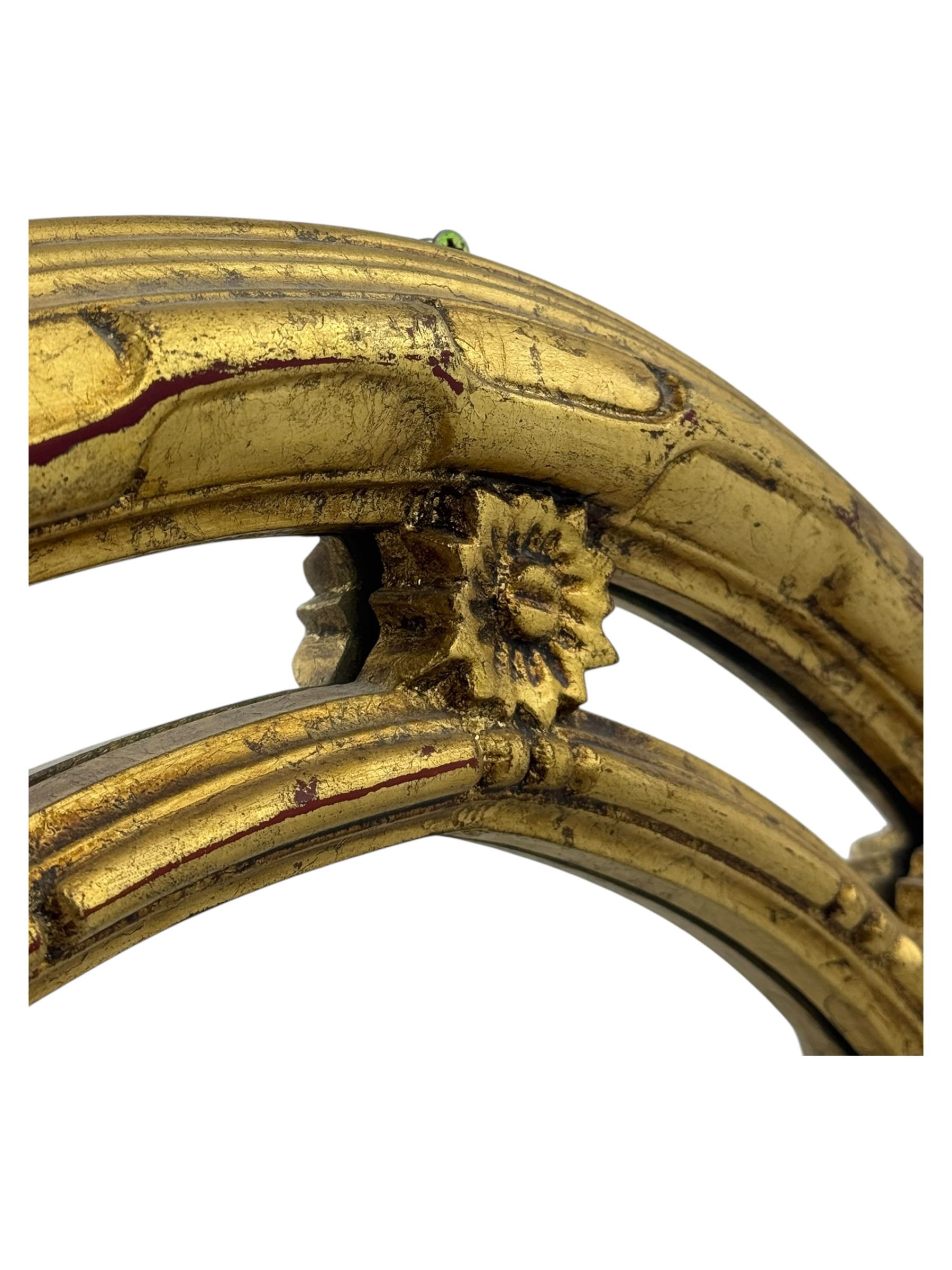 Belgian gilt framed wall mirror, bevelled plate set in mirrored border