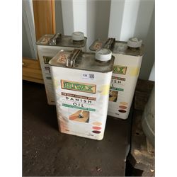 Three Briwax Danish oil 5L cans - THIS LOT IS TO BE COLLECTED BY APPOINTMENT FROM DUGGLEBY STORAGE, GREAT HILL, EASTFIELD, SCARBOROUGH, YO11 3TX