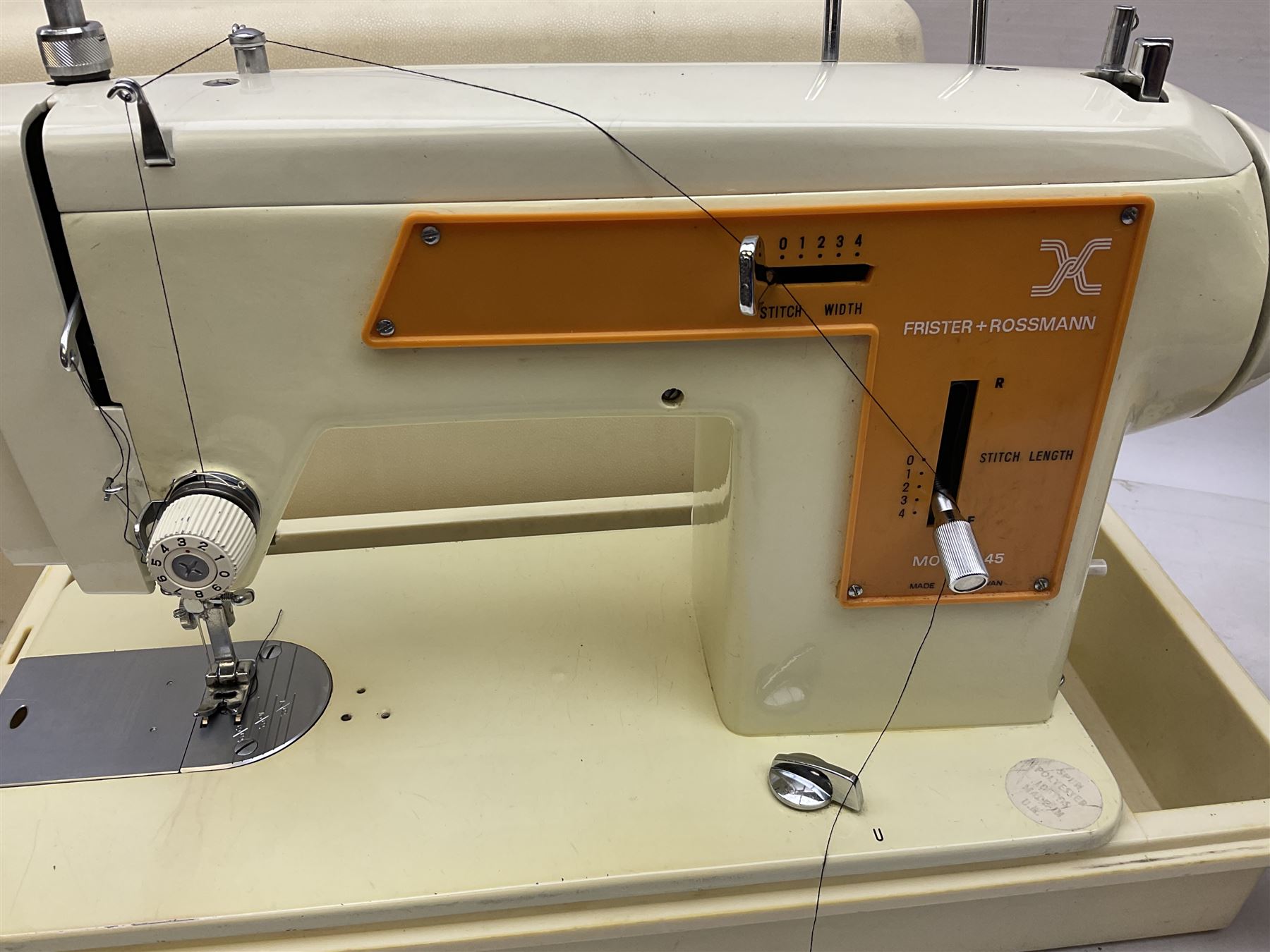 Vintage Brother electric sewing machine in case together with a Frister and Rossmann model 45 sewing machine in case